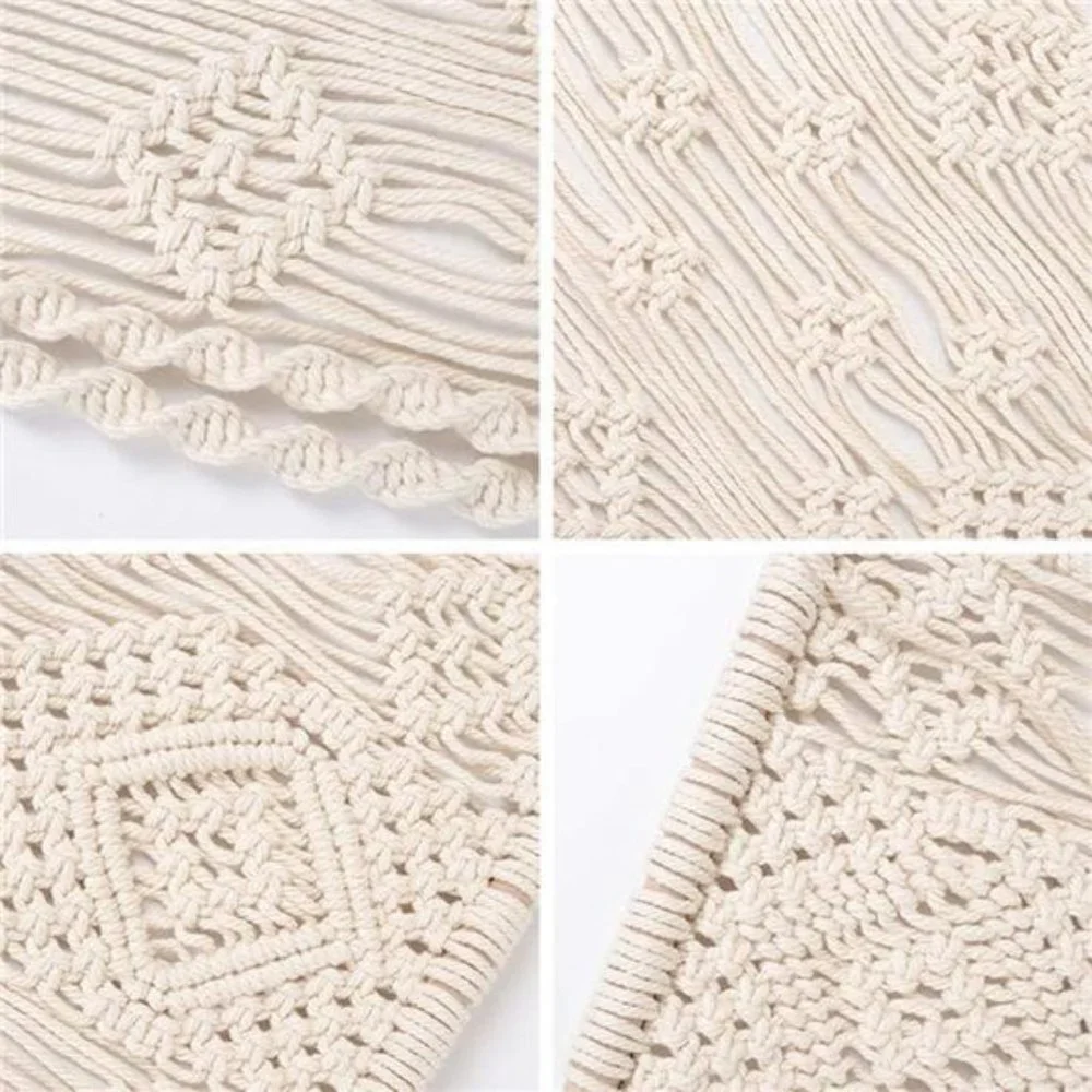 Macrame Wall Hanging Shelf Boho Rope Plant Pot Basket Holder Plant Hanger Indoor
